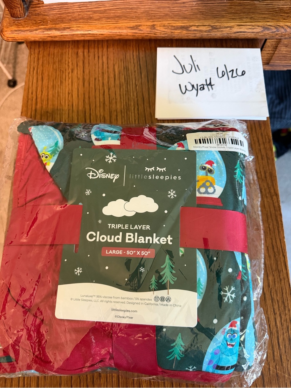 Little Sleepies Disney Cloud Blanket - Red, Green, Blue